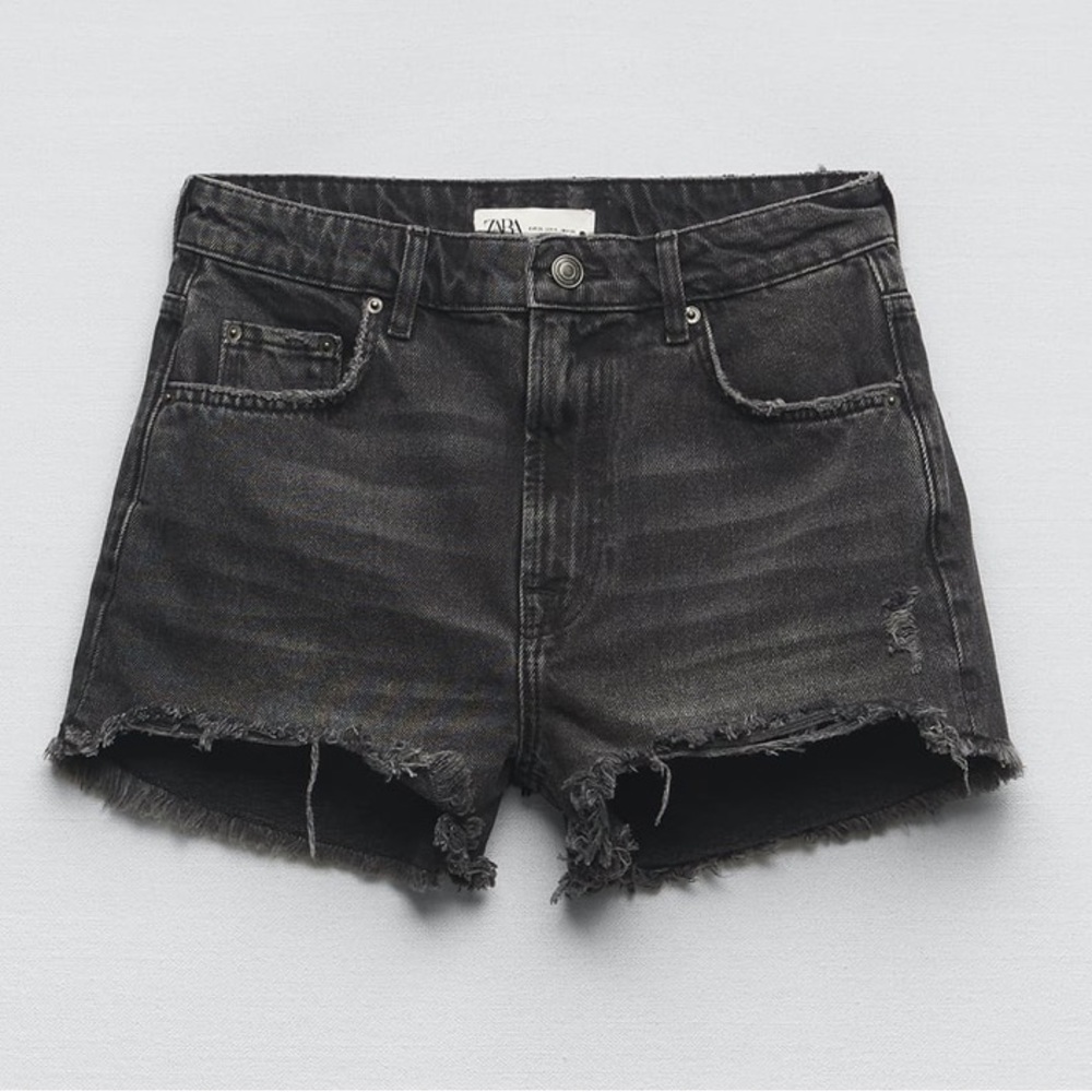 Zara black denim shorts